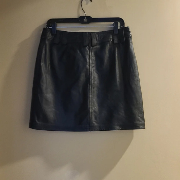 INC International concepts leather skirt  women's size 10 black (N3) - Picture 3 of 8
